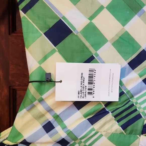 FAITHFULL THE BRAND Falabelle Midi Dress Billie Check Print Size S NWT - Picture 3 of 3
